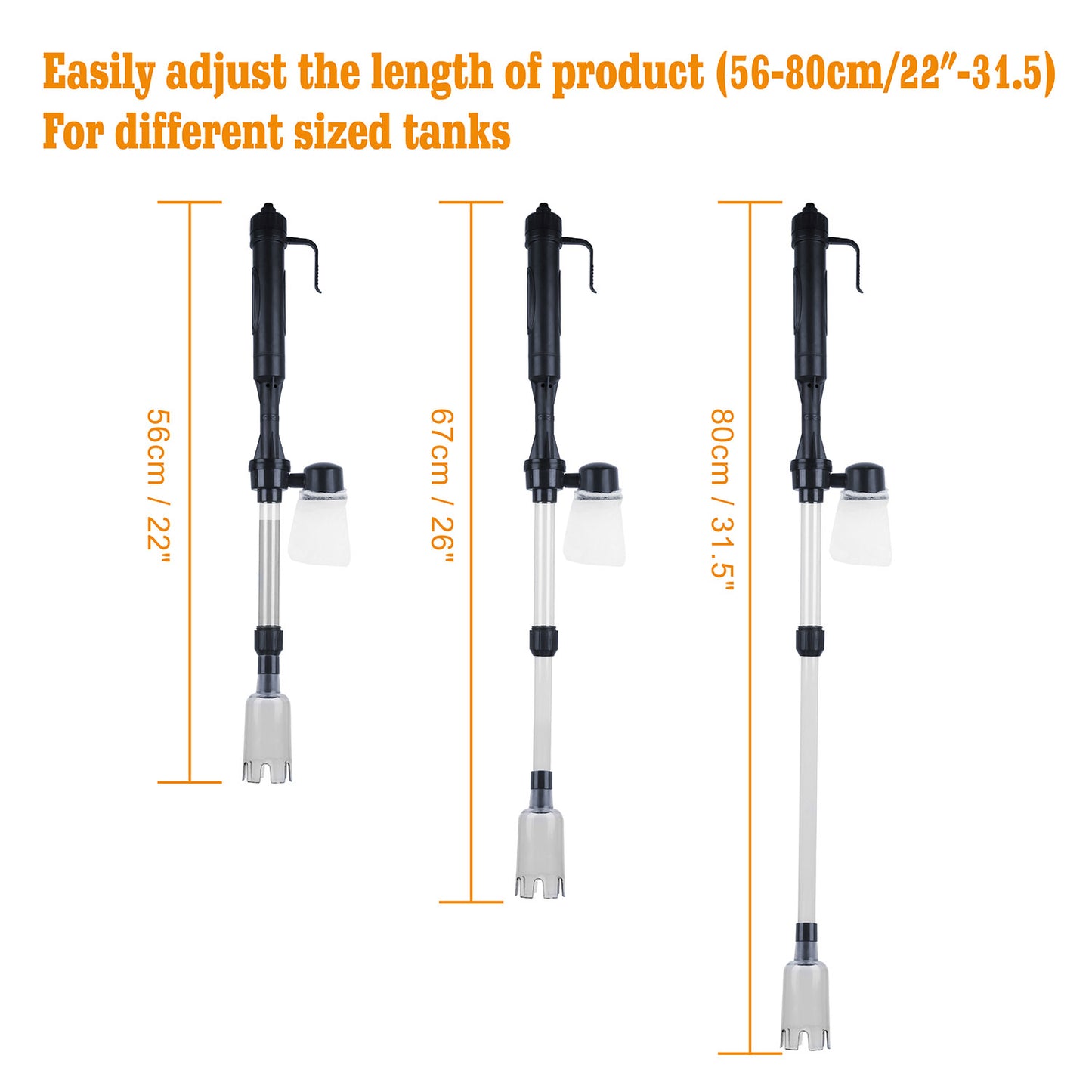 Battery-Operated Aquarium Gravel Vacuum Cleaner – Fish Tank Water & Gravel Cleaner