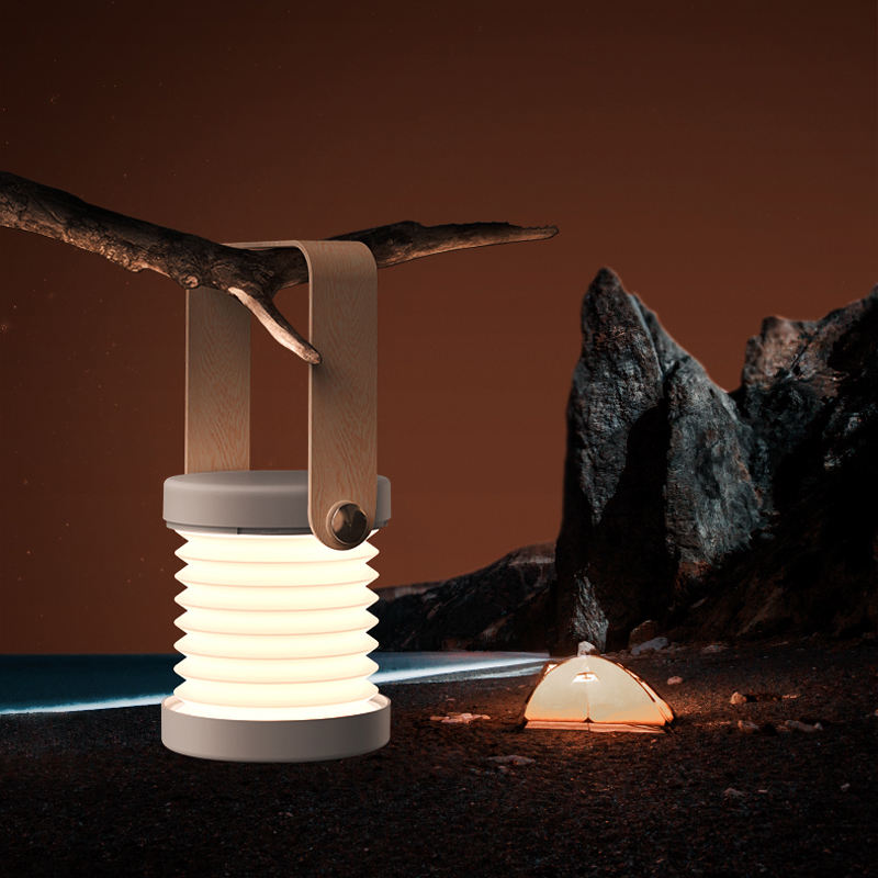 Foldable Touch LED Night Light – Dimmable Portable USB Rechargeable Lantern Lamp