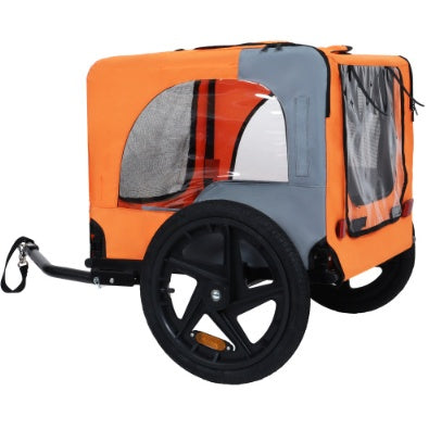Heavy-Duty Collapsible Pet Bike Trailer with 16” All-Terrain Wheels – Foldable Dog Bicycle Cargo Carrier with Universal Hitch