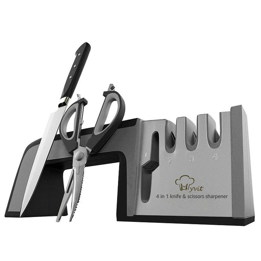 4-in-1 Kitchen Knife Sharpener – Family Multi-Purpose Knife Sharpening Tool