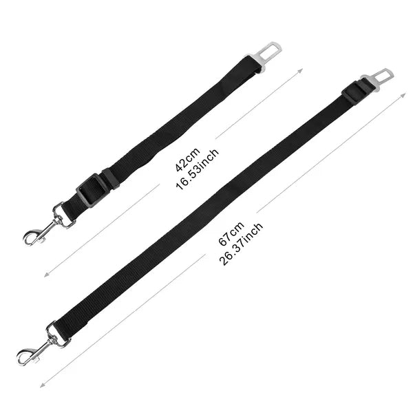 "2-Pack Adjustable Dog & Cat Seat Belt Harness – Safety Leash for Car Travel"