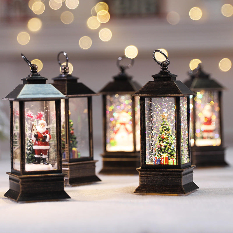 Christmas Simulation LED Flame Oil Lamp – Vintage Flickering Flameless Lantern Light for Holiday Home Decor