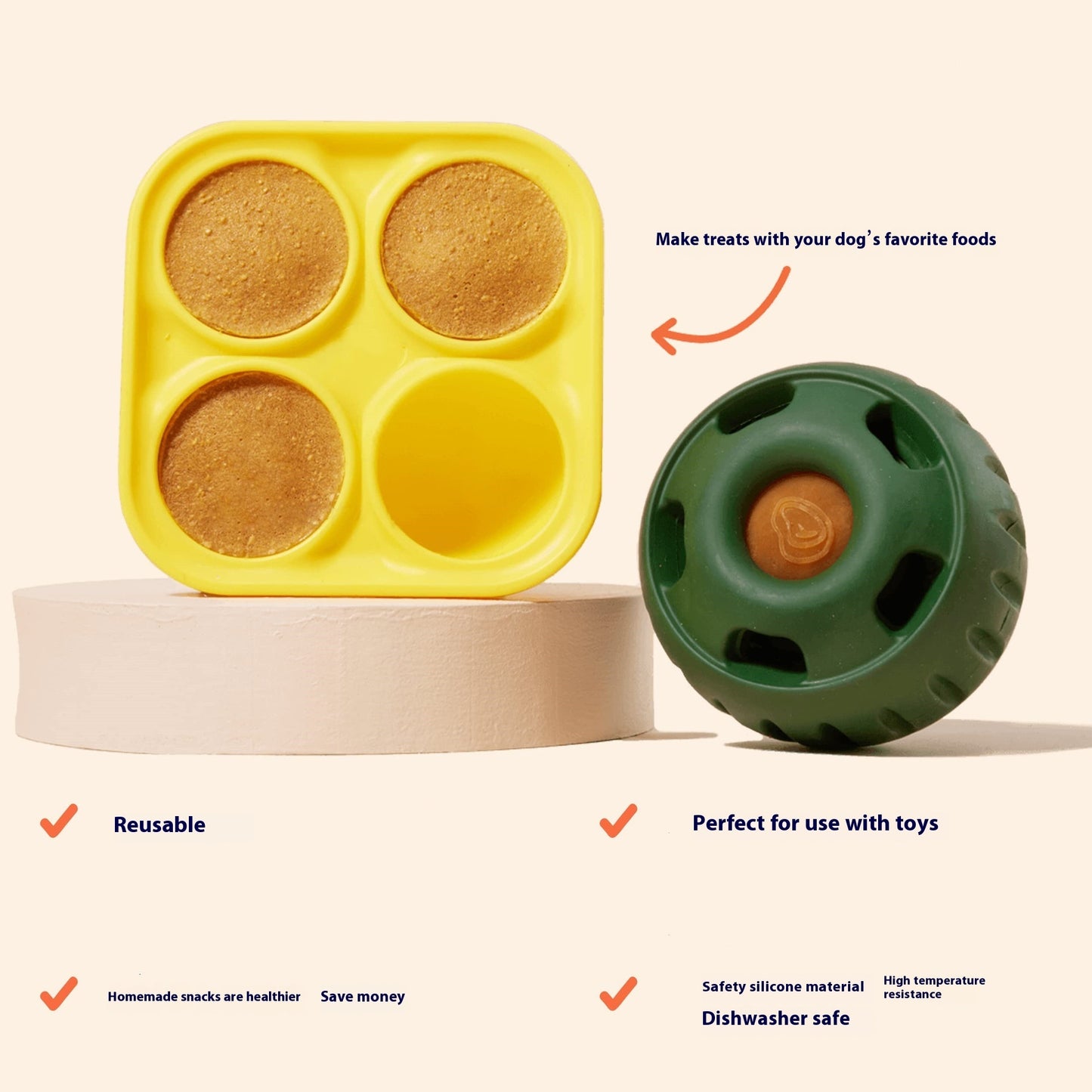 Dog Silicone Slow Feeder & Chew Toy – Anti-Choke Food Dispensing Molar Tableware for Pets