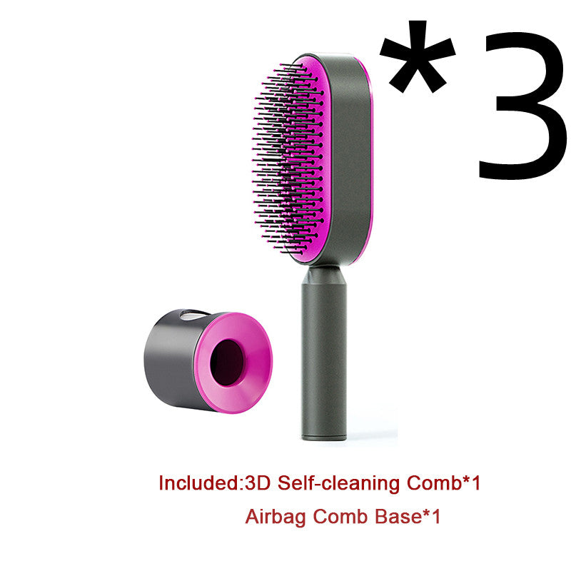 Self-Cleaning Hair Brush – Scalp Massage & Anti-Static Comb