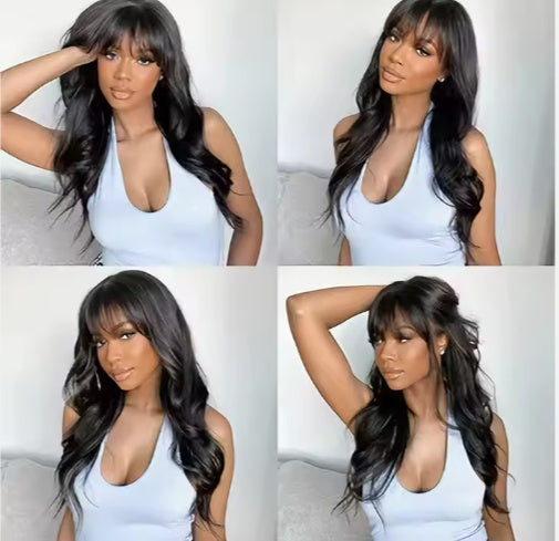 Pre-Everything Glueless Body Wave HD Lace Front Wig with Bangs