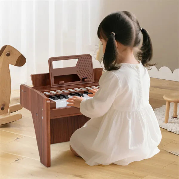 25 Keys Mini Digital Piano for Kids – Lighted Teaching Mode with 6 Tones & 15 Demo Songs
