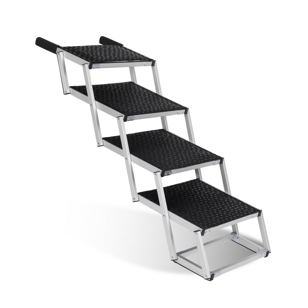 “Foldable Dog Ramp for Cars & SUVs – Portable Non-Slip Stairs for Large Dogs Up to 250lbs”