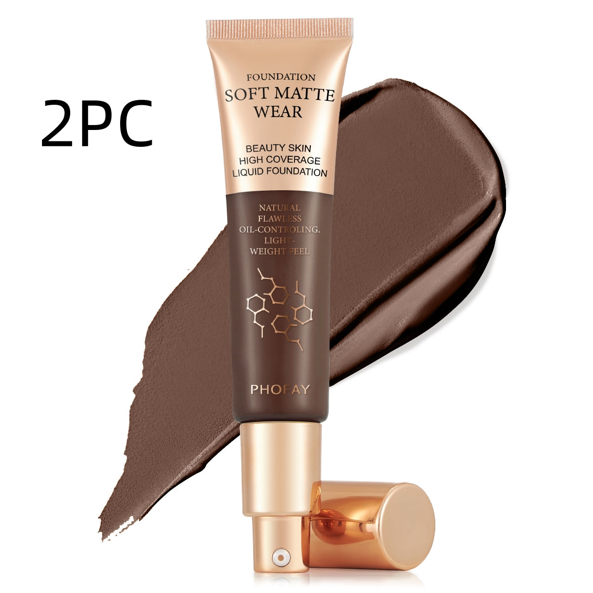 PHOFAY Full Coverage Liquid Foundation – Long-Lasting Matte, Smooth Finish