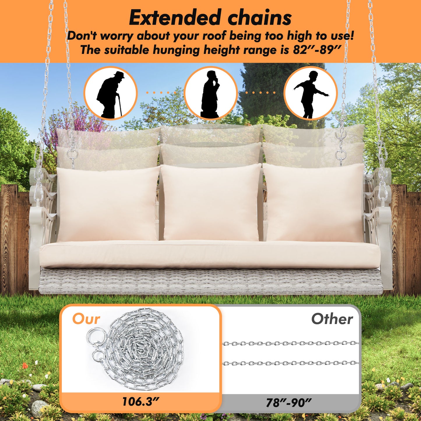 Porch Swing Basket – Outdoor Hanging Chair for Relaxation