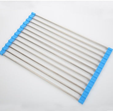 Folding Kitchen Sink Rack – Stainless Steel Dish Drying & Drain Organizer