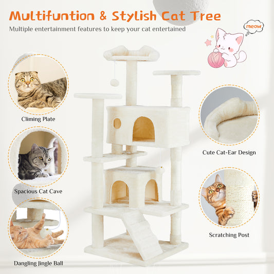 Multi-Functional Cat Tree – Climbing Tower with Scratching Posts & Play Areas