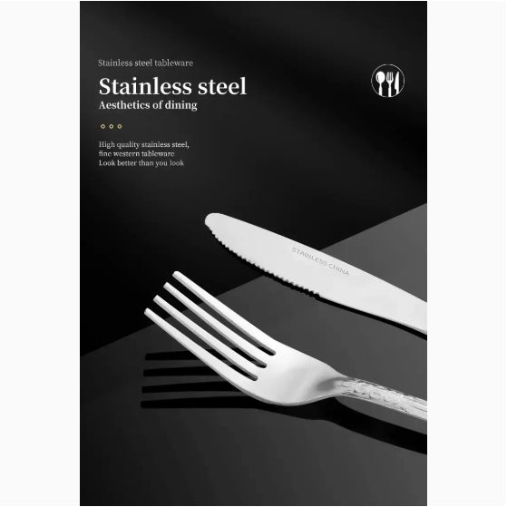 Deluxe Premium Stainless Steel Cutlery Set – 4-Piece Flatware Service for Home