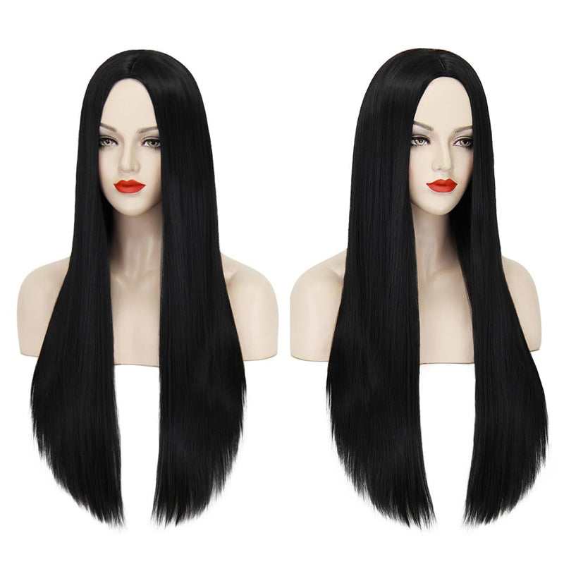 40" Long Black Straight Wig for Women – Anime & Costume Party Hair