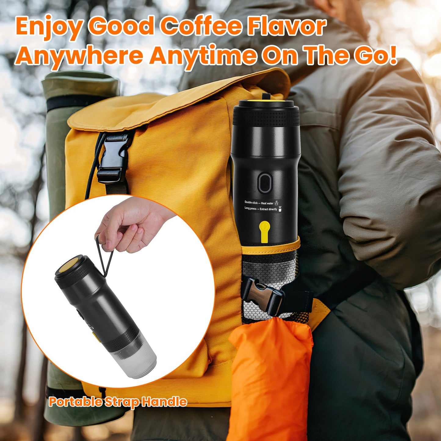 Portable Cordless Electric Espresso Coffee Maker Self-Heating