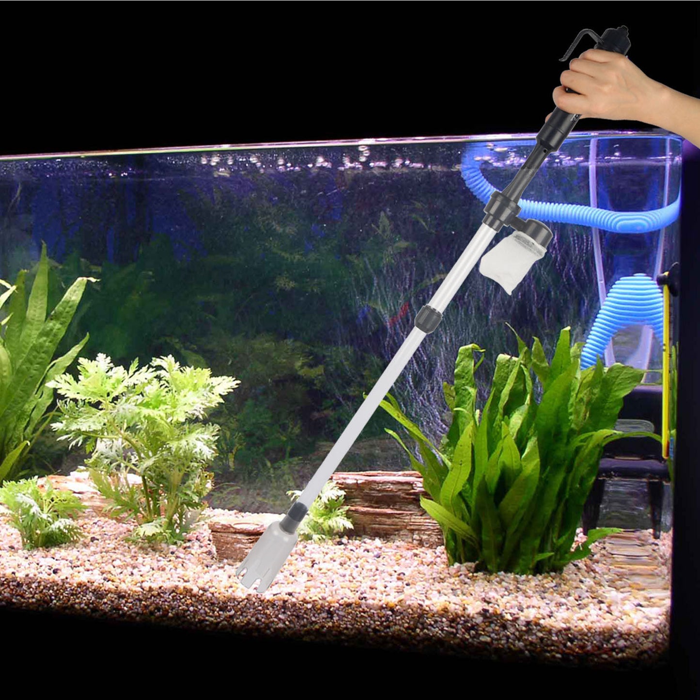 Battery-Operated Aquarium Gravel Vacuum Cleaner – Fish Tank Water & Gravel Cleaner