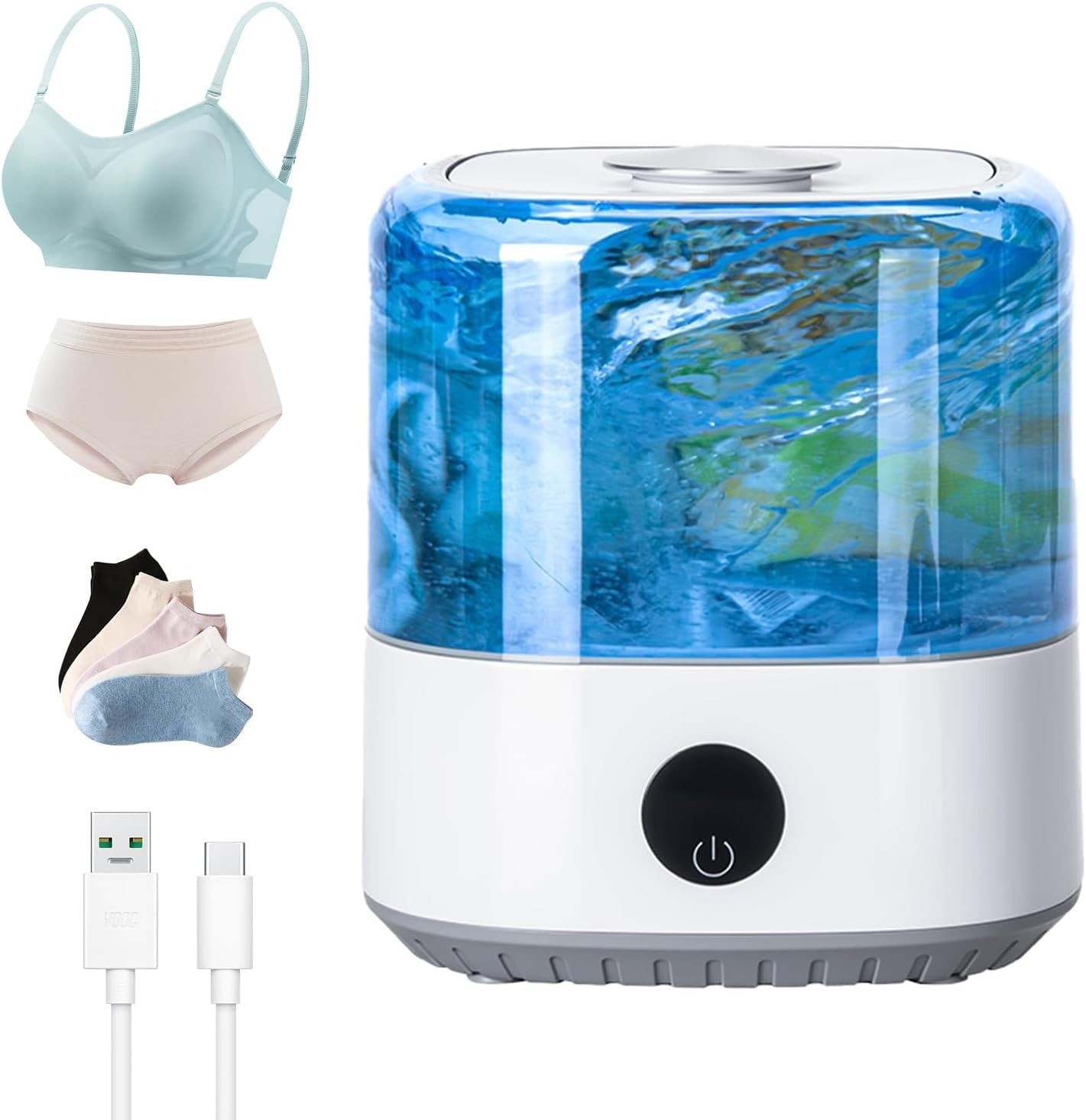 Mini Cordless Washer USB Rechargeable 3L Portable Washing Machine