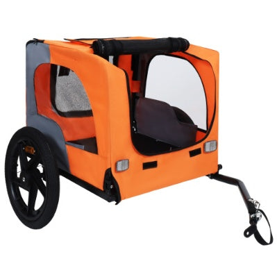 Heavy-Duty Collapsible Pet Bike Trailer with 16” All-Terrain Wheels – Foldable Dog Bicycle Cargo Carrier with Universal Hitch
