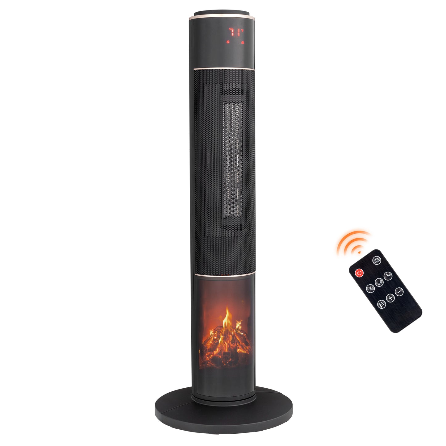 33-Inch Tower Space Heater 1500W 3D Flame Oscillating Portable