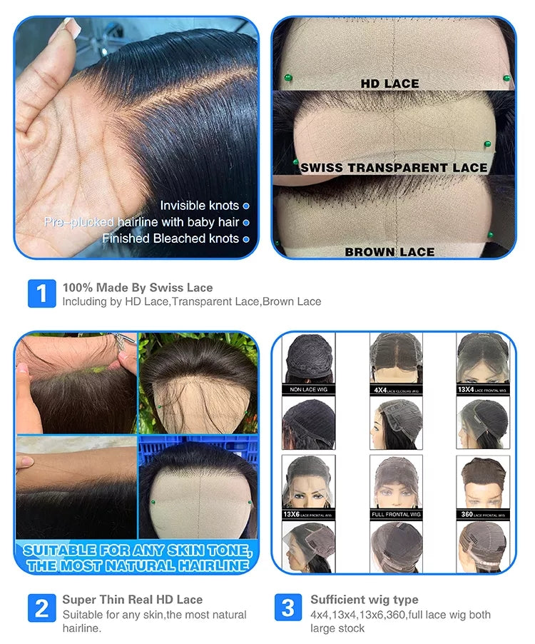 6x4 Vietnamese Raw Human Hair Lace Front Wig
