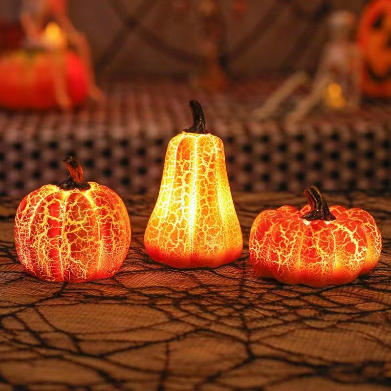Halloween Pumpkin LED Lantern – Resin Luminous Simulation Candle Lamp