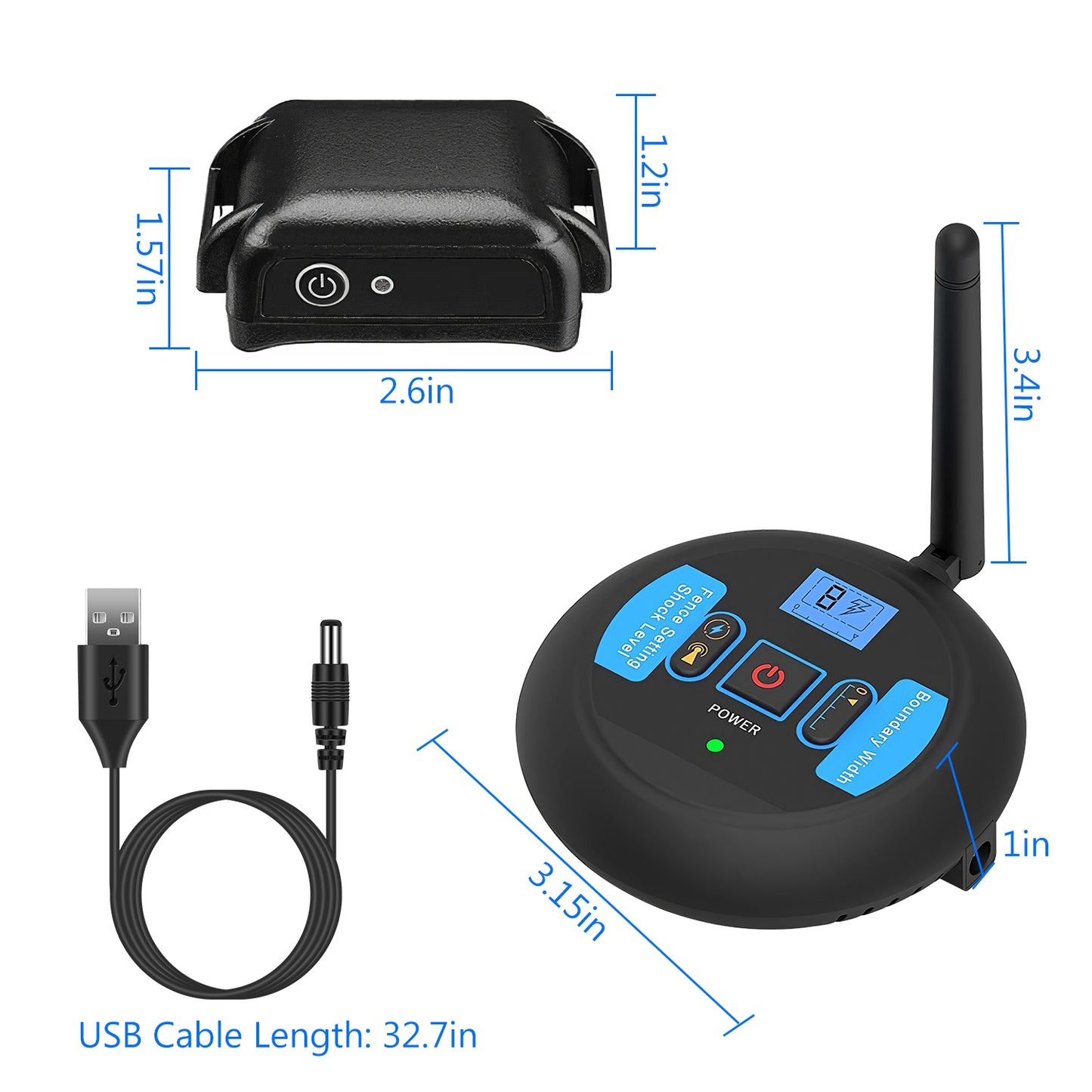 Wireless Dog Fence with Electric Training Collar Shock Boundary System for All Dog Sizes
