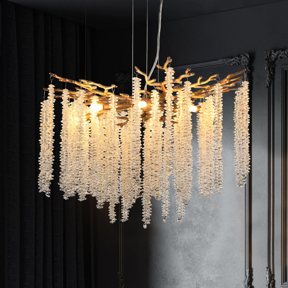 24 Inch Modern Gold Crystal Pendant Light Luxury Ceiling Chandelier