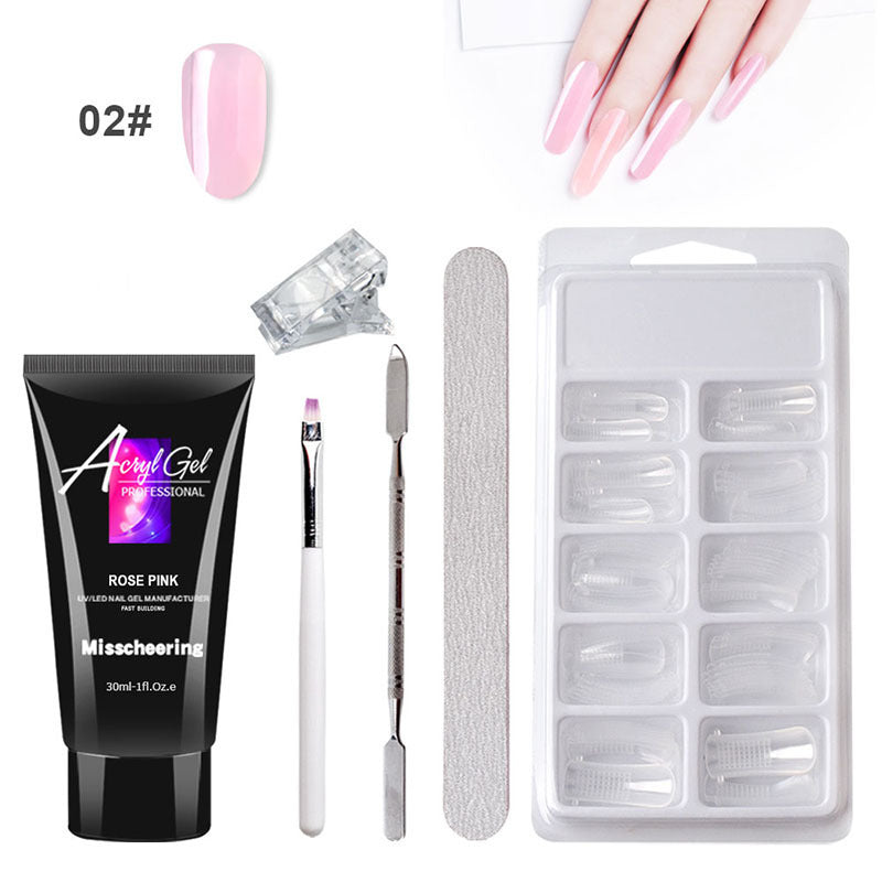 Painless Crystal Gel Nail Extension Kit – Quick Gel Art Set Without Paper Holder