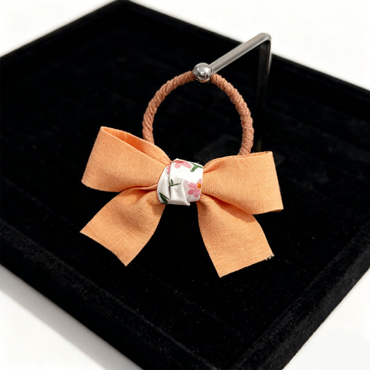Orange Bow Hair Ties – Cute & Elastic Hair Accessory