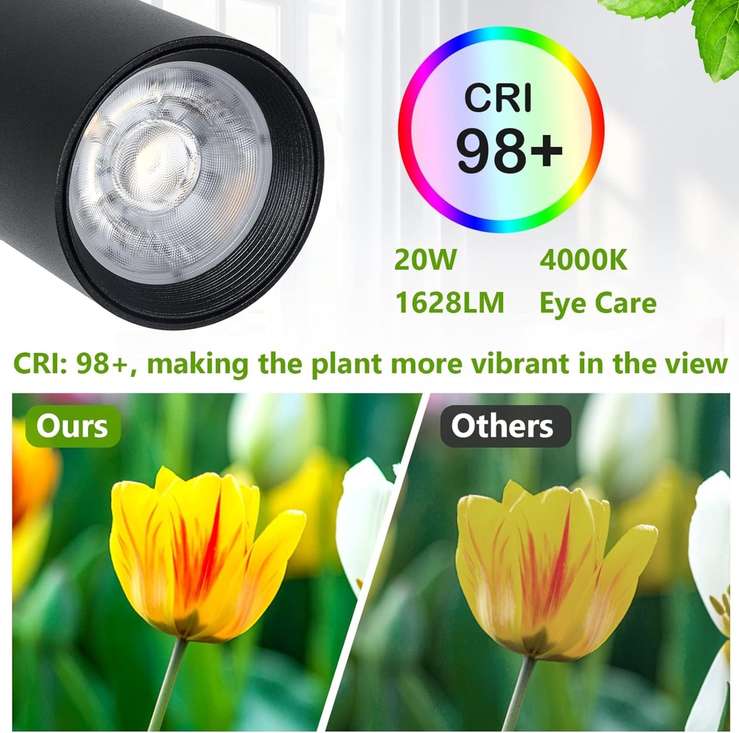 Full Spectrum Indoor Plant Grow Light Stand 20W COB LED