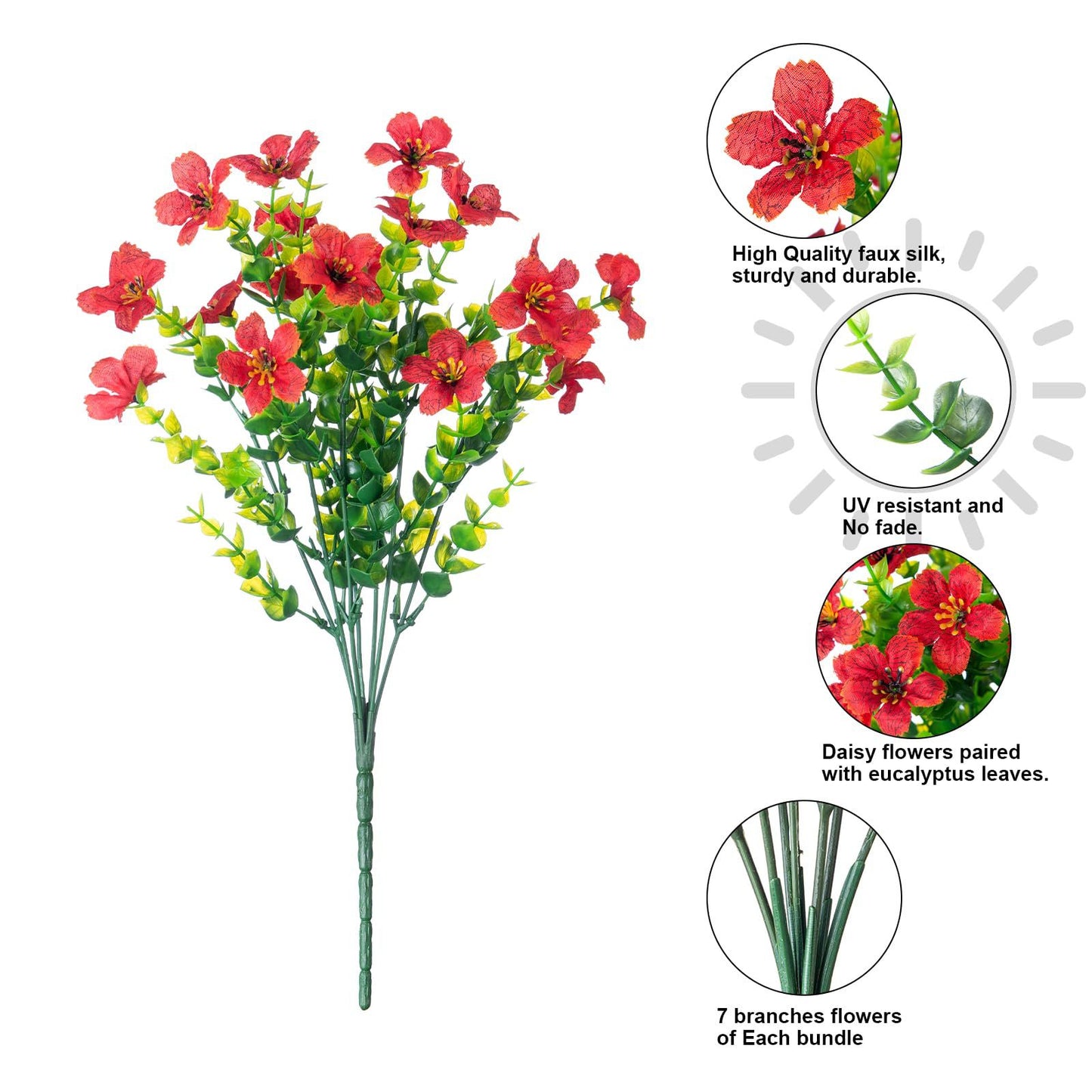 Artificial Outdoor UV-proof Decorative Simulation Green Plant Plastic Flowers