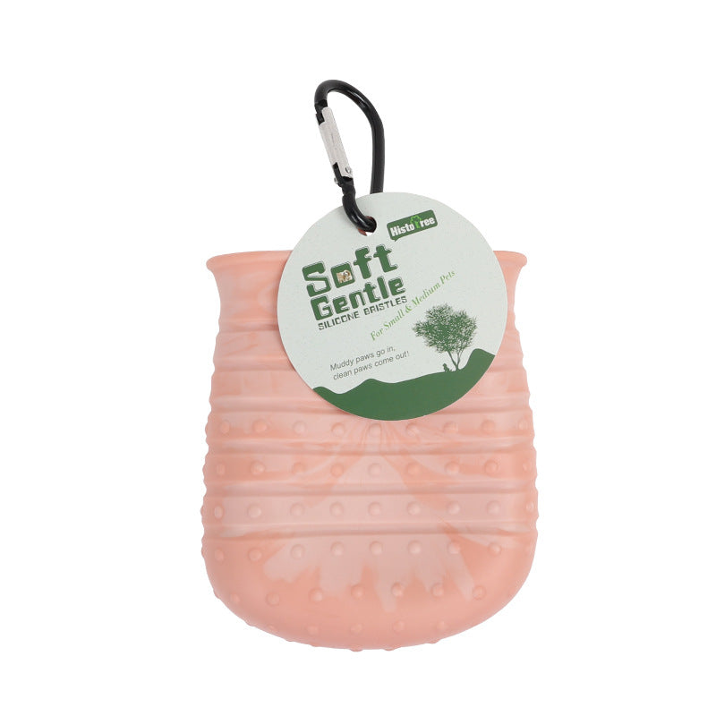 2-in-1 Dog Paw Cleaner Cup – Soft Pet Foot Washing Brush, Portable Paw Cleaning Bucket for Dogs