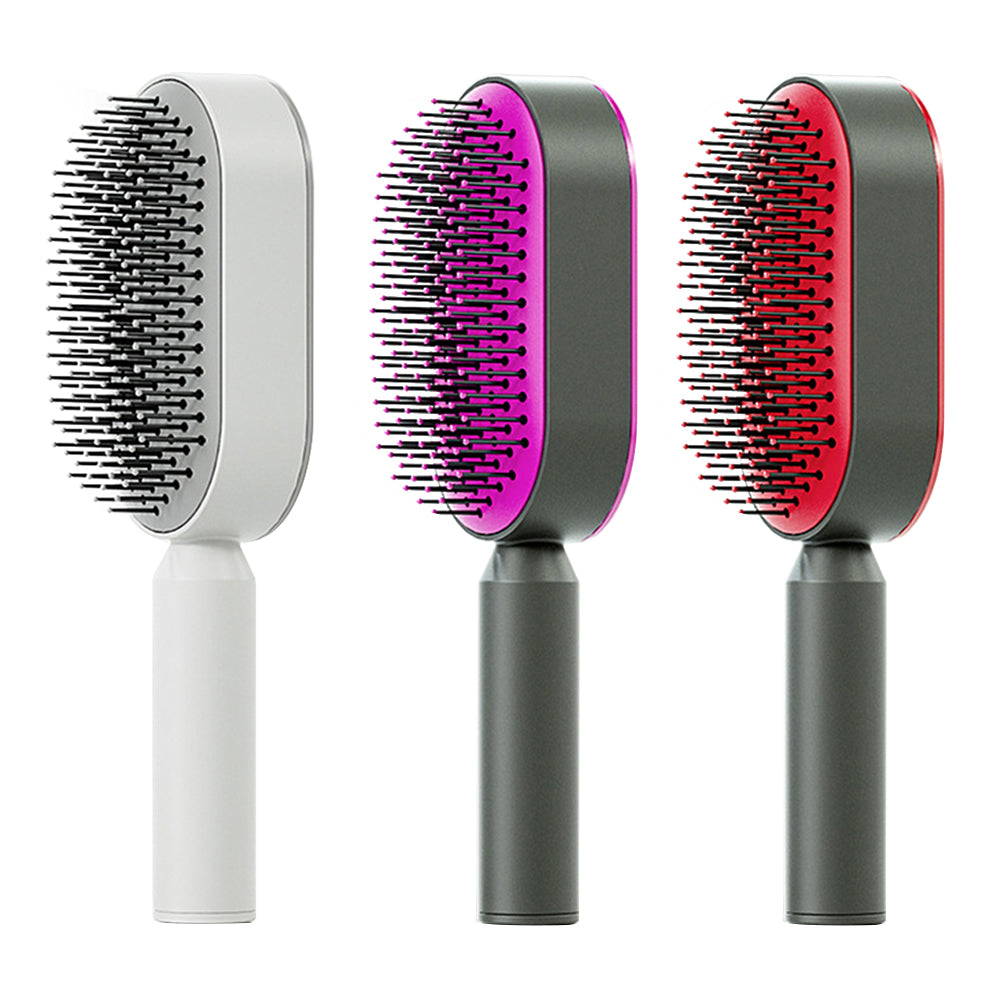 Self-Cleaning Hair Brush – Scalp Massage & Anti-Static Comb
