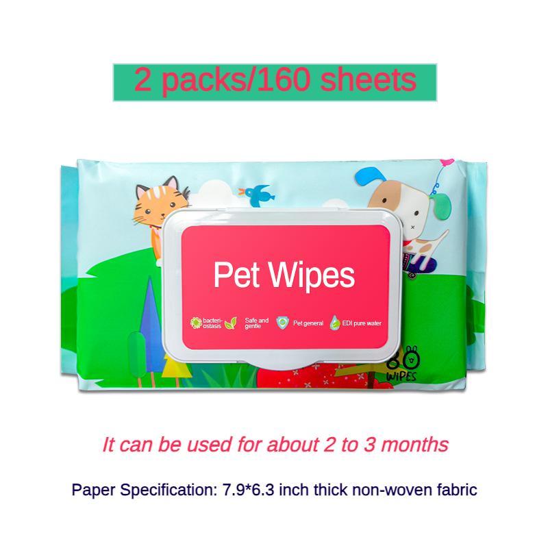 Dog & Cat Wet Wipes – Fragrance-Free, Plant-Based, Hypoallergenic | Gentle Cleansing & Deodorizing for Paws, Ears, Fur, Eyes & Butt