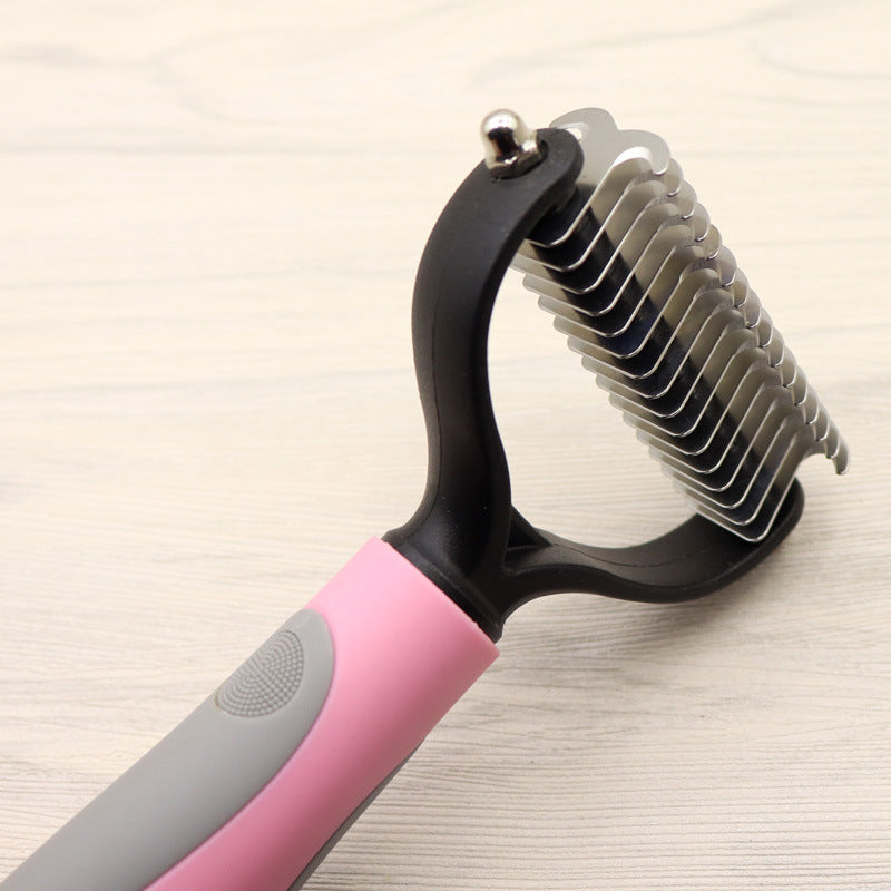 “Double-Sided Pet Grooming Comb for Long-Haired Dogs – Knot & Tangle Remover”