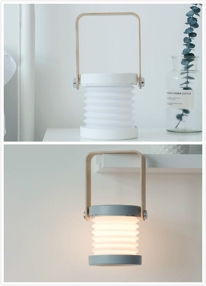 Foldable Touch LED Night Light – Dimmable Portable USB Rechargeable Lantern Lamp