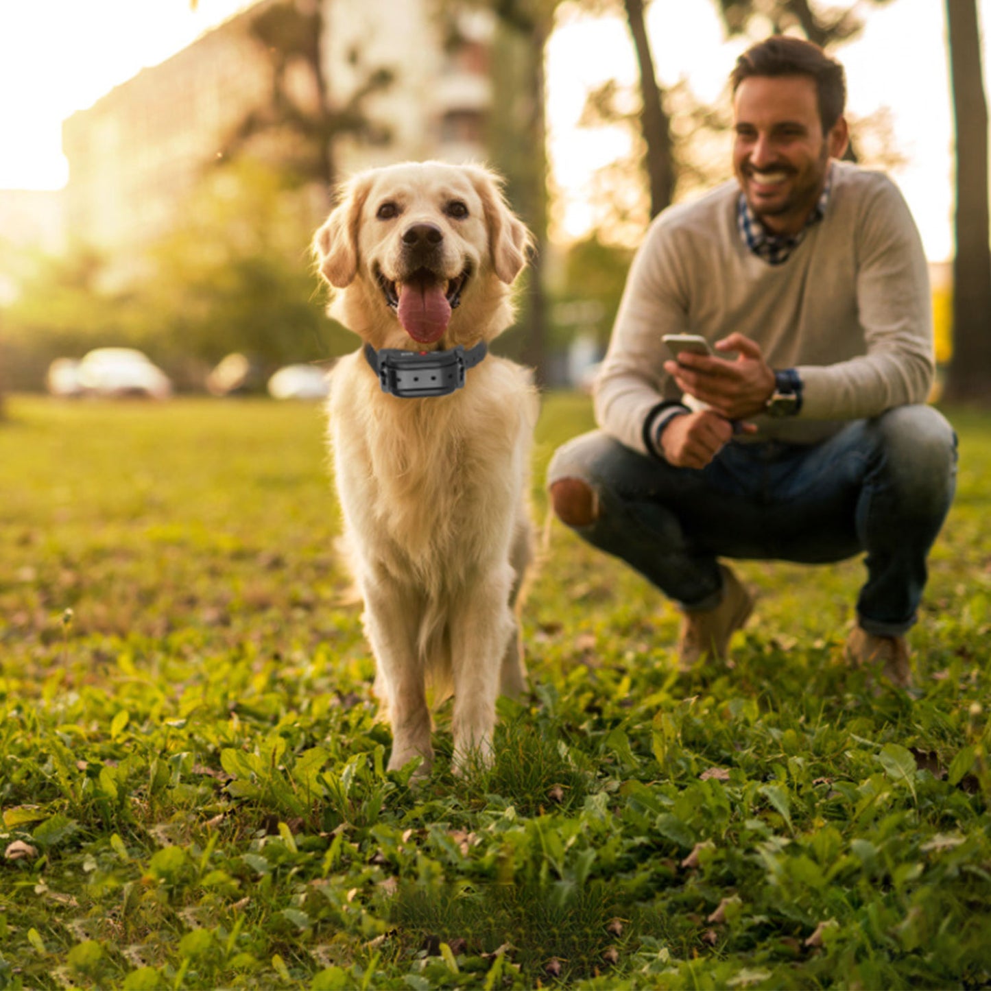 Wireless GPS Dog Fence System 328FT, Rechargeable Collar with Beep & Vibration for All Dog Sizes