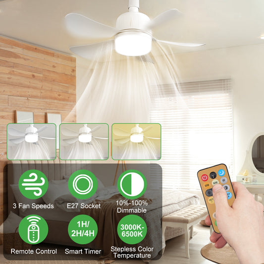 12W LED Ceiling Fan with Light 3-Speed Dimmable Smart Remote