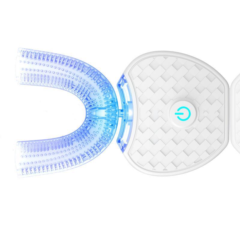 360° Intelligent Automatic Electric Toothbrush – U-Shaped Sonic Whitening Toothbrush with Blue Light & USB Charging (Waterproof)