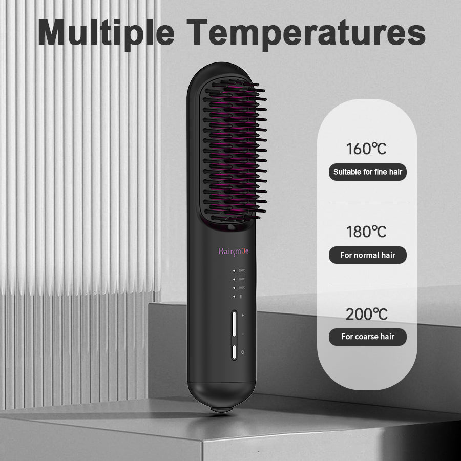 Portable USB Rechargeable Cordless Hair & Beard Straightening Brush – Mini 2-in-1 Hair Comb for Men & Women