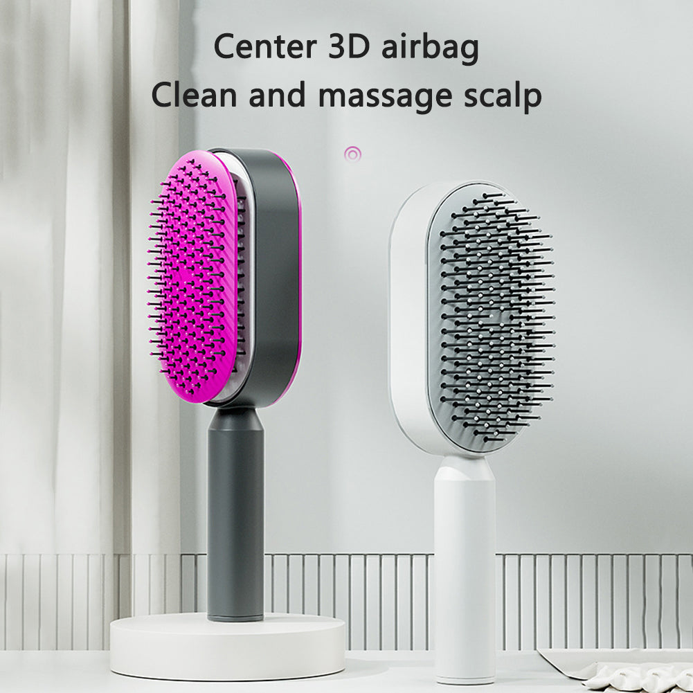 Self-Cleaning Hair Brush – Scalp Massage & Anti-Static Comb
