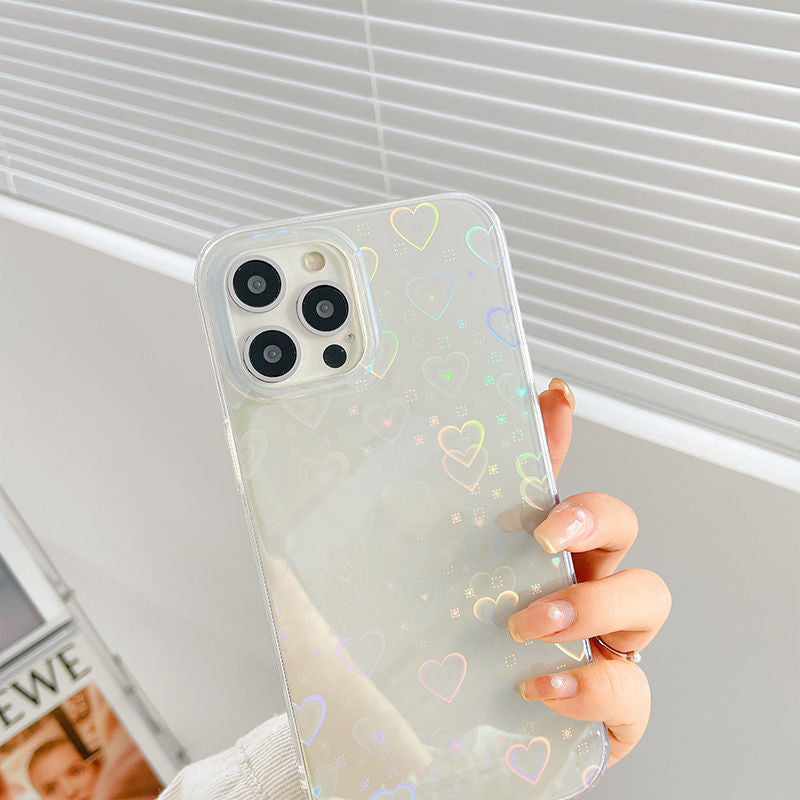 Laser Colorful Love Double-Sided Silicone Phone Case
