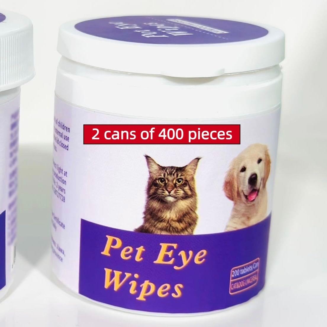 Pet Eye Wipes – 200 Gentle Wipes for Dogs & Cats | Tear Stain & Eye Cleaning