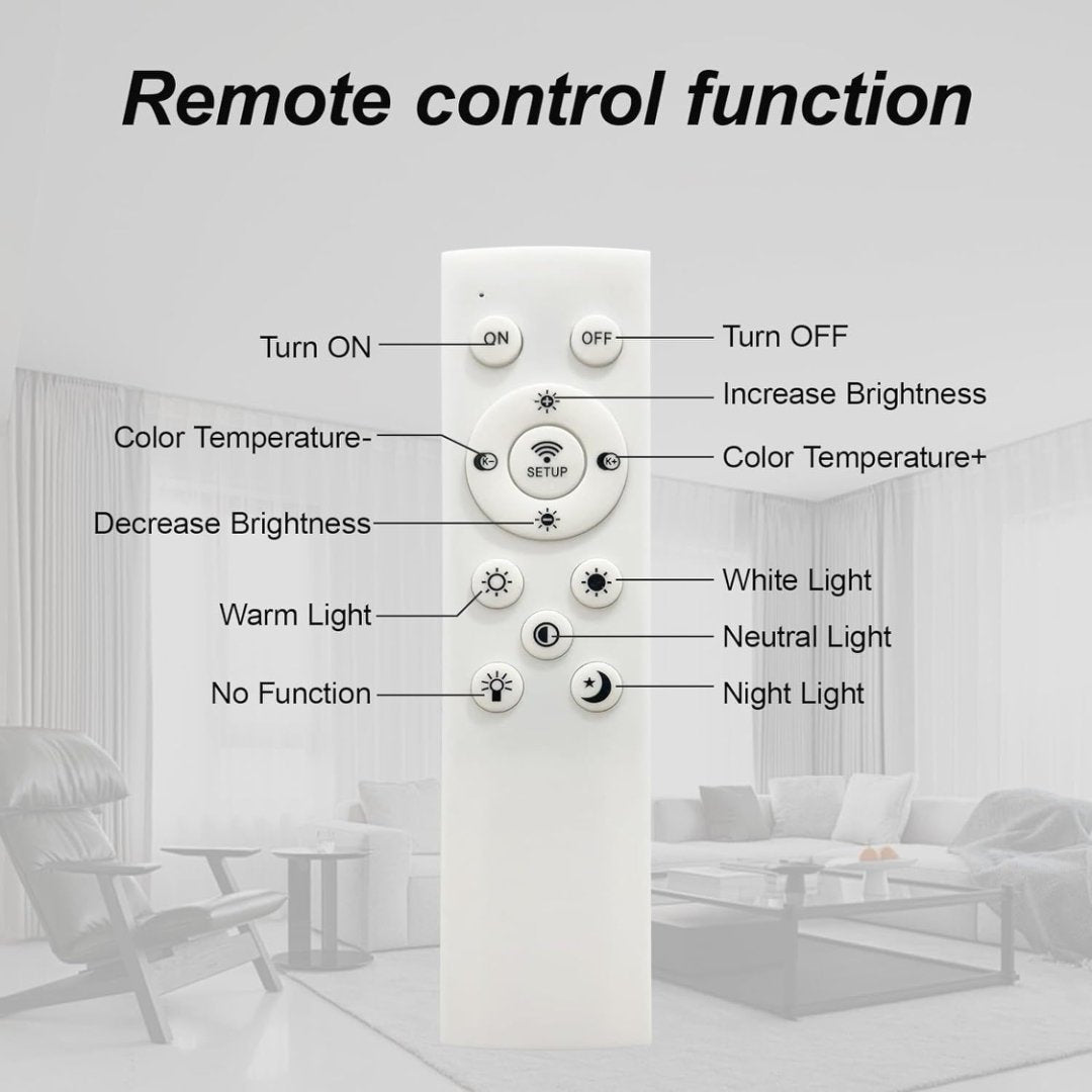 Modern LED Flush Mount Ceiling Light 6-Ring Dimmable Remote