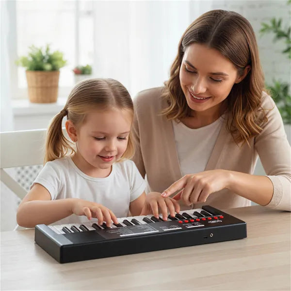 37 Keys Kids Electronic Keyboard with Microphone – Piano Toy with 8 Tones & 8 Rhythms