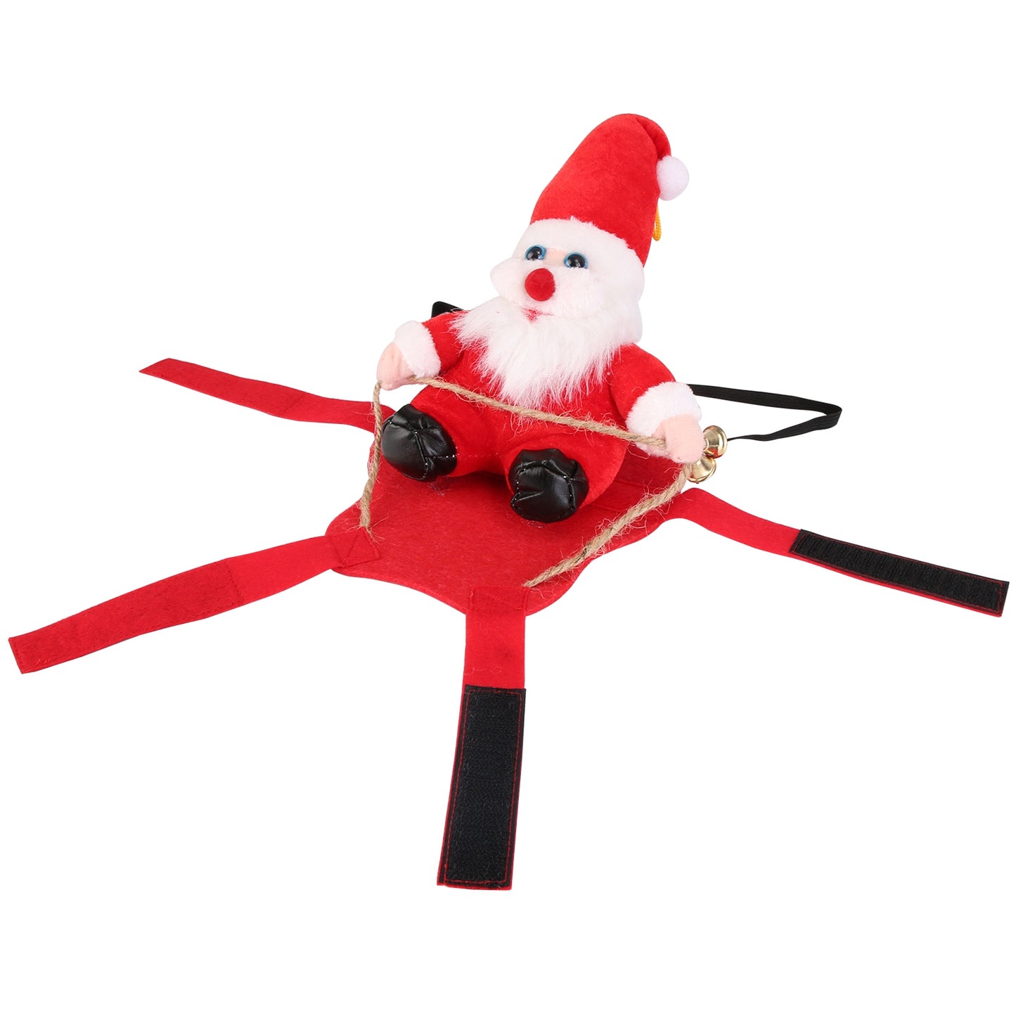 Pet Christmas Costume – Santa Claus Dog & Cat Winter Coat with Bell | Red Holiday Outfit (S–XL)