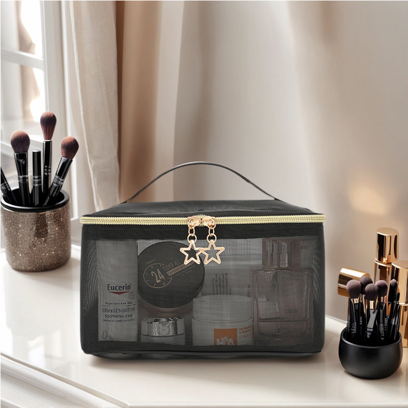 2PCS Hanging Toiletry & Makeup Bag – Double-Layer Portable Cosmetic Case