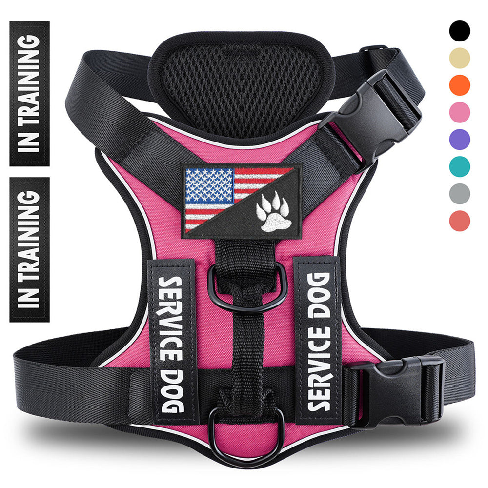 Reflective Breathable Solid Color Polyester Dog Harness Strap