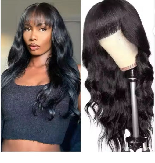Pre-Everything Glueless Body Wave HD Lace Front Wig with Bangs