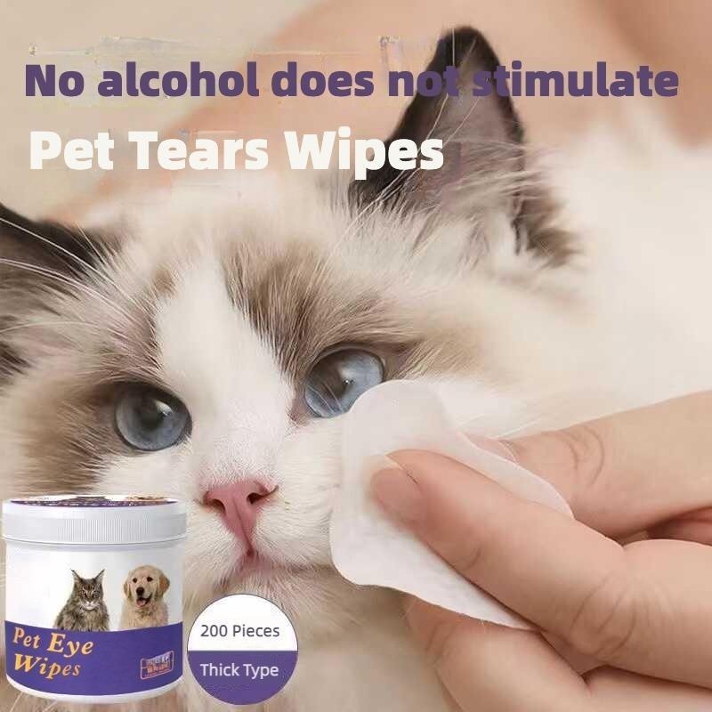 Pet Eye Wipes – 200 Gentle Wipes for Dogs & Cats | Tear Stain & Eye Cleaning