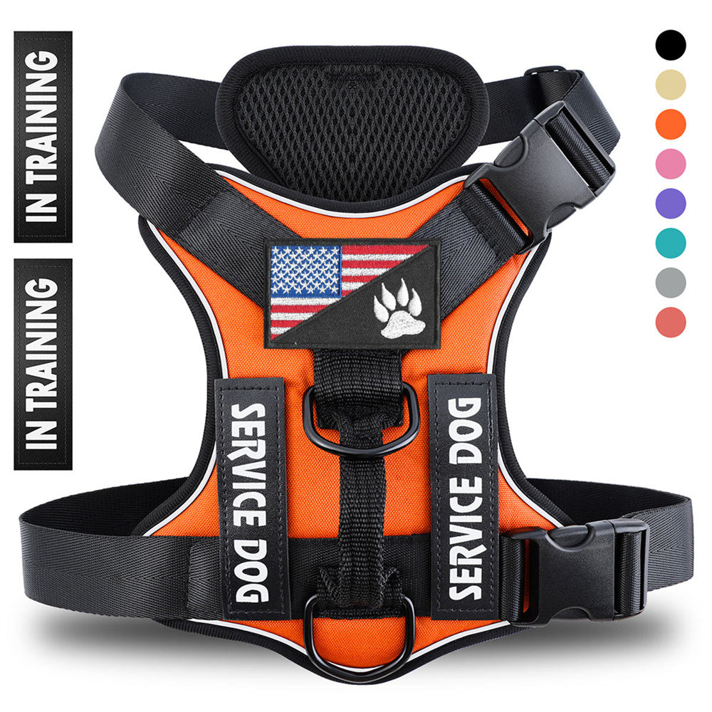 Reflective Breathable Solid Color Polyester Dog Harness Strap